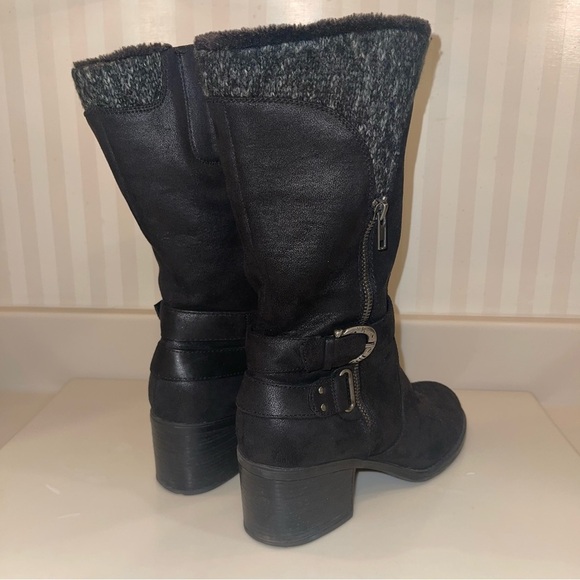 BARE TRAPS Womens Willow Black Heeled Riding Boots Round Toe Stacked Heel - Picture 3 of 16